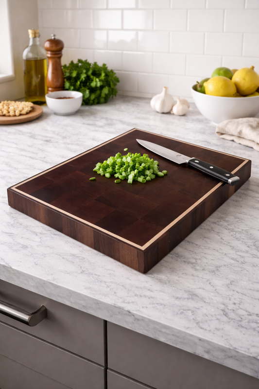 Walnut and maple "boarder" Sapele Cutting Board