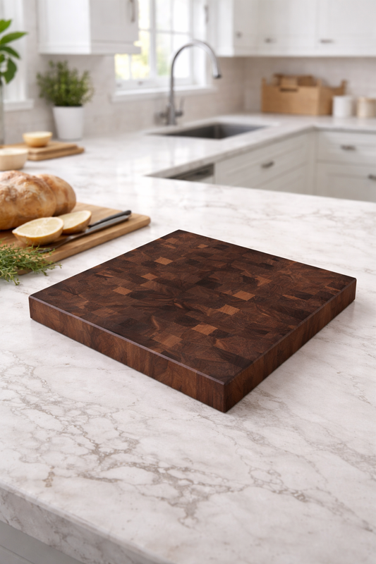 Walnut Square End grain cutting board