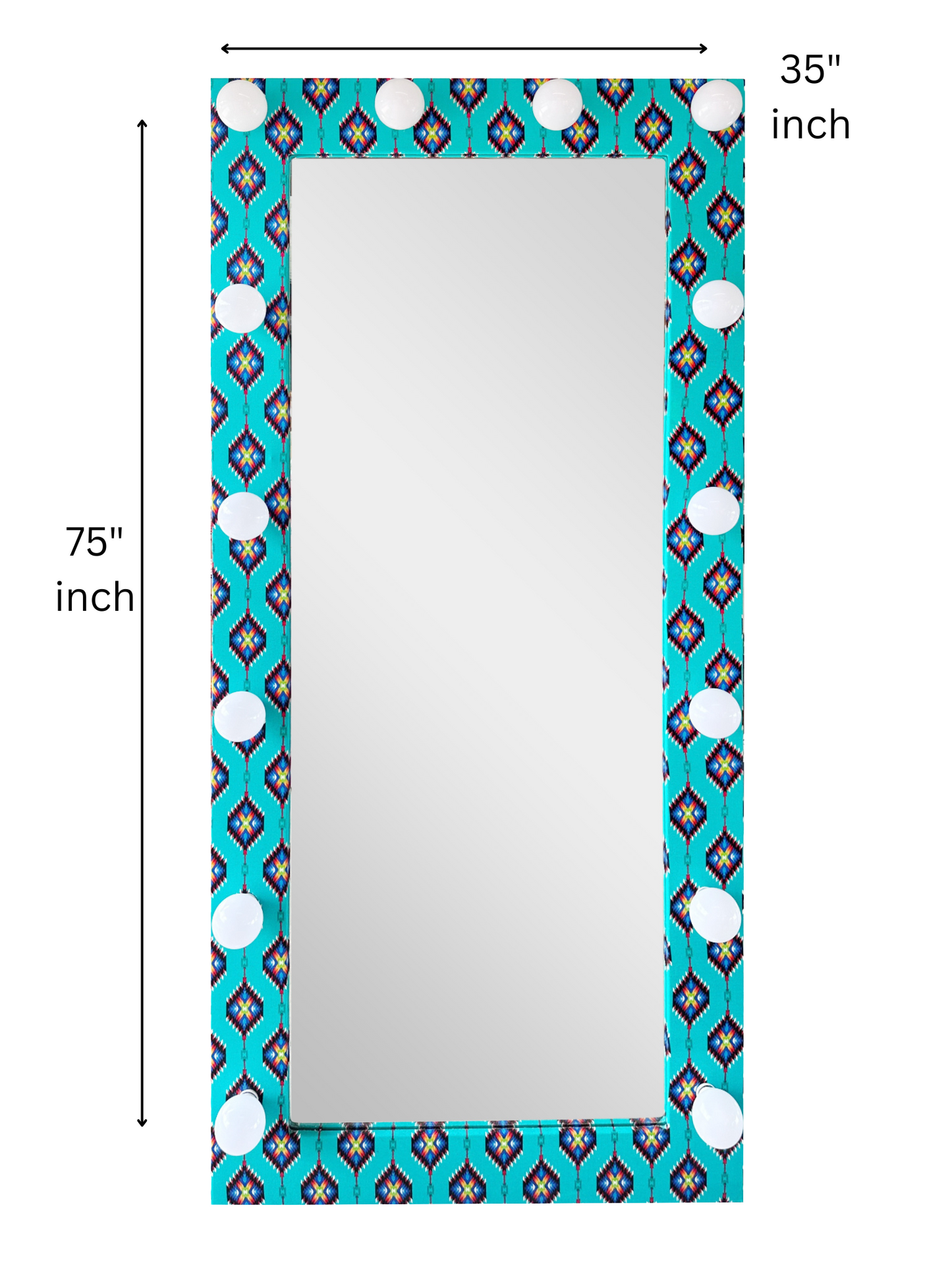 Turquoise western full body mirror
