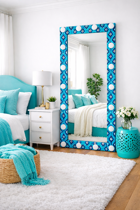 Turquoise western full body mirror